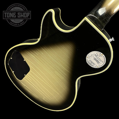 Back angle of Gibson Custom Shop Murphy Lab M2M Les Paul Custom Chambered Antique Silverburst Ultra Light Aged NH.