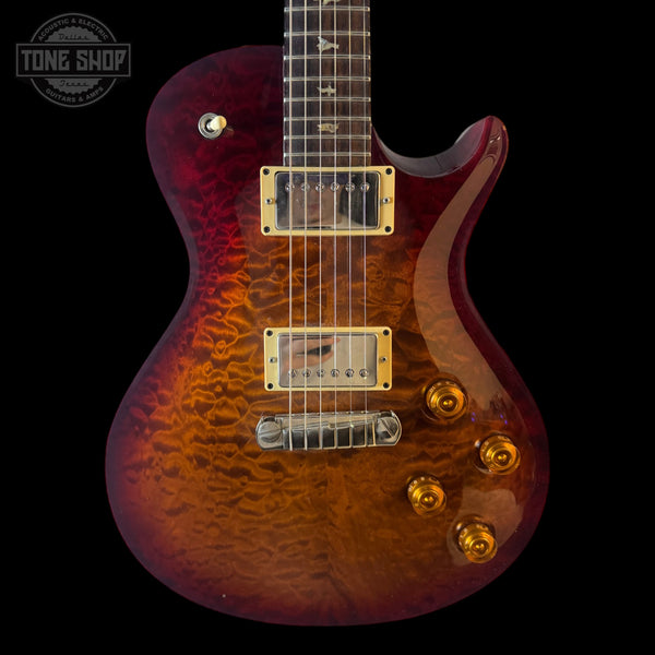Front of Used 2000 PRS Singlecut 10-Top Dark Cherry Burst.
