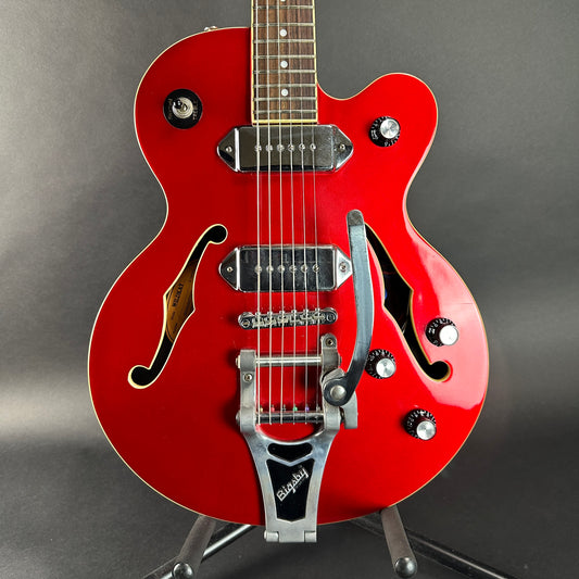 Front of Used Epiphone Wildcat Red.