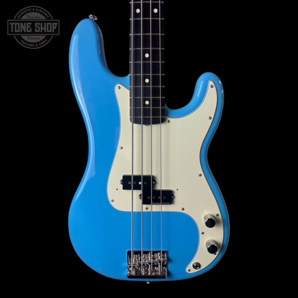 Front of Used Fender MIJ International Color Precision Bass Maui Blue.