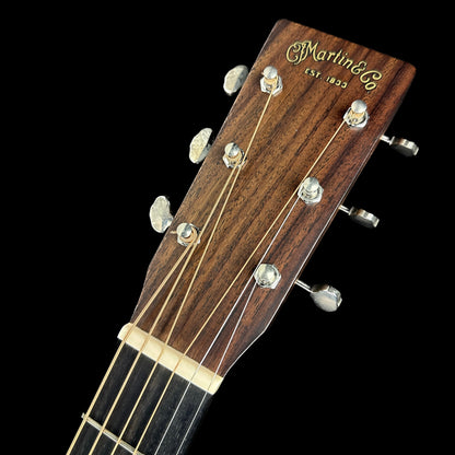 Headstock of Used Martin OM21 Natural.