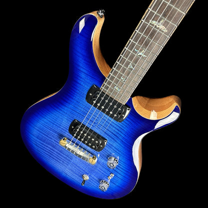 Front angle of Used PRS SE Paul's Guitar DC Faded Blueburst PGDC.