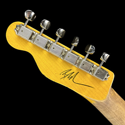 Back of headstock of Nash T-52 Butterscotch Blonde Ash/MP Light Aging.