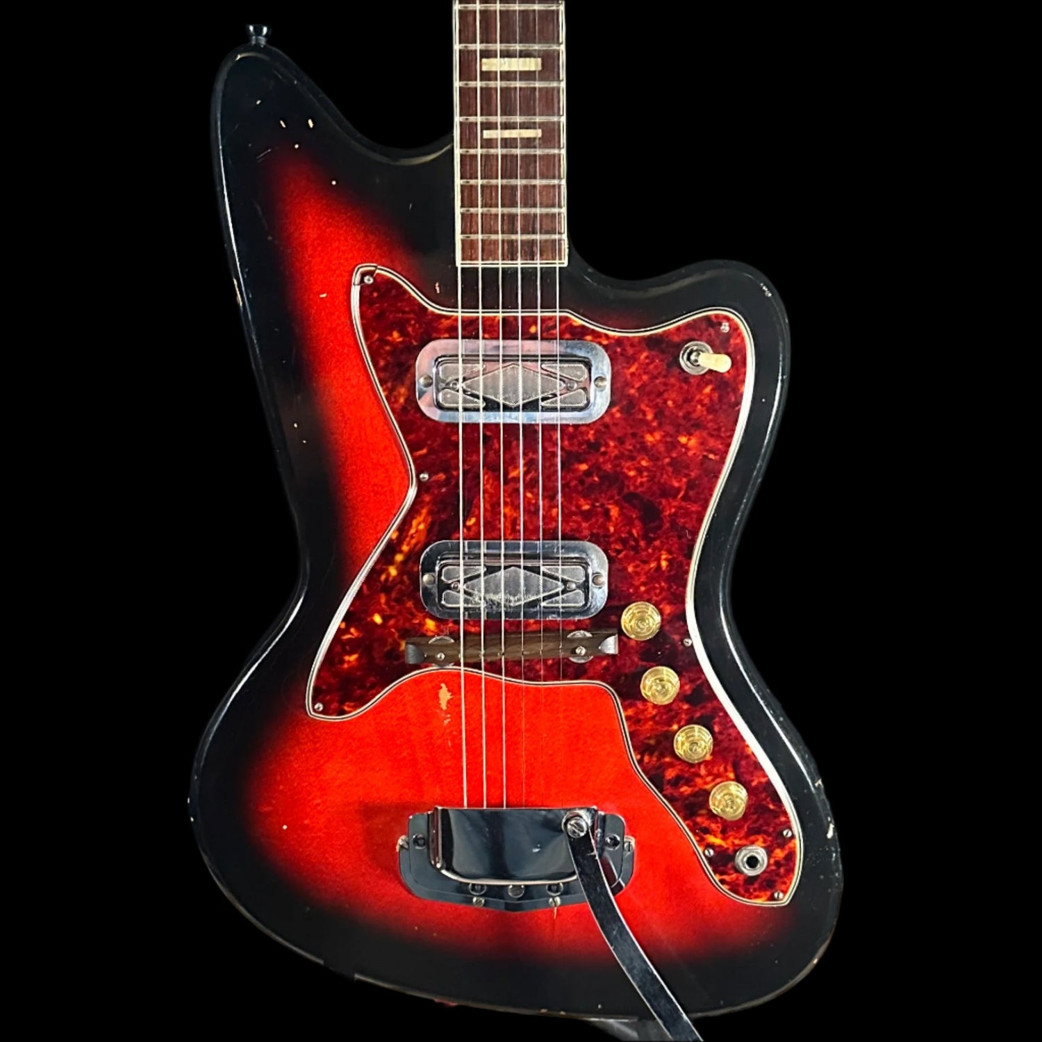 Front of Used 1966 Silvertone 1478 Silhouette Sunburst TSS5499