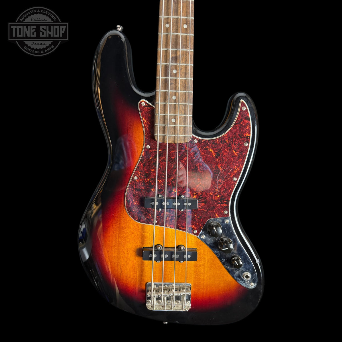 Front of Used Squier Classic Vibe 60's Jazz Bass 3TSB TSS7471.
