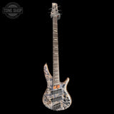 Full frontal of Used Ibanez SRMS805 5 String Multi-Scale Bass Deep Twilight TSS7621.