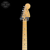Headstock of Used Fender Player Mustang Sonic Blue.