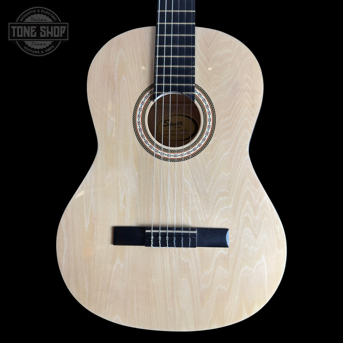 Front of Used Squier SA-150N Nylon Acoustic TSS7405.