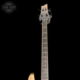 Neck and headstock of Used 2020 Schecter SLS Elite 4 Black Fade Burst Bass TSS7643.