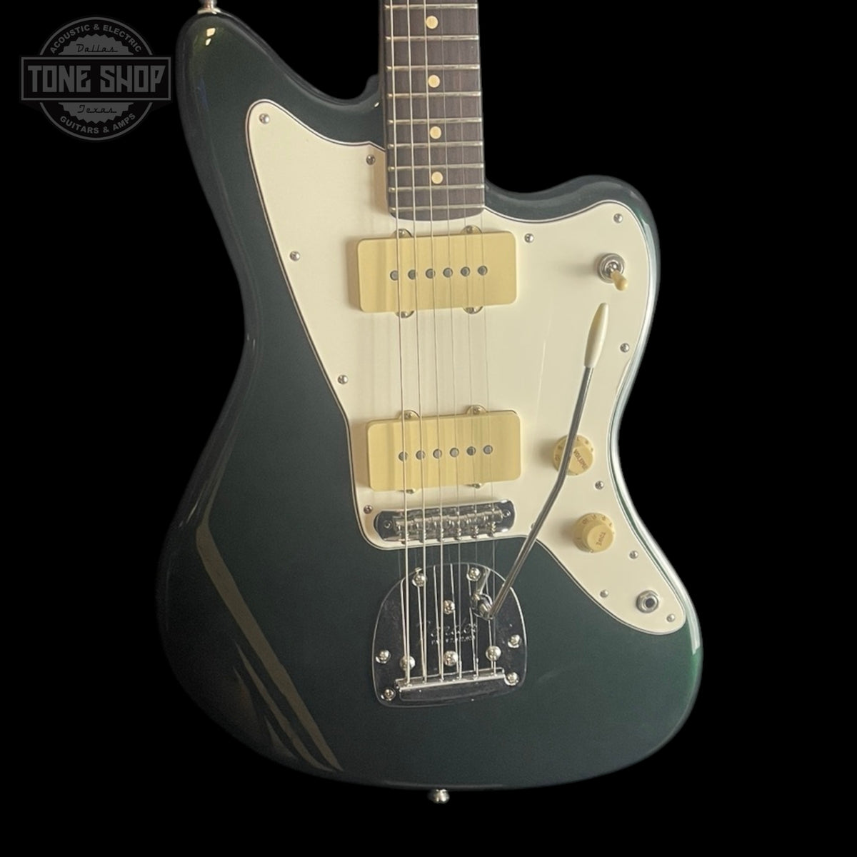 Front of Used Fender Player II Jazzmaster British Racing Green TSS7358.