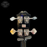 Back of headstock of Used 2004 Epiphone SG Bass Black TSS7564.