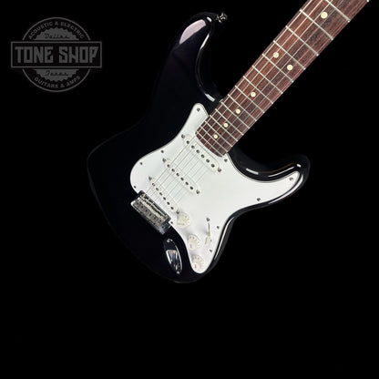Front angle of Used 1999 Fender American Standard Strat Black.
