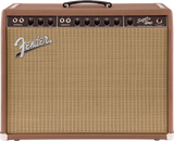 Fender guitar amplifier with wicker texture on a white background