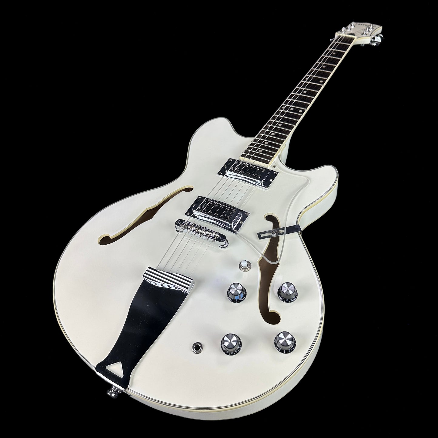 Front angle of Used Eastwood Savannah Standard White.