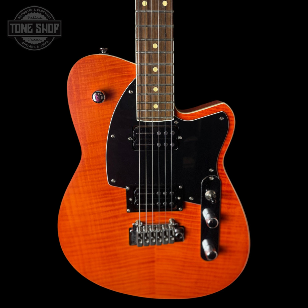Front of Used Reverend Reeves Gabrels Signature Flame Orange.