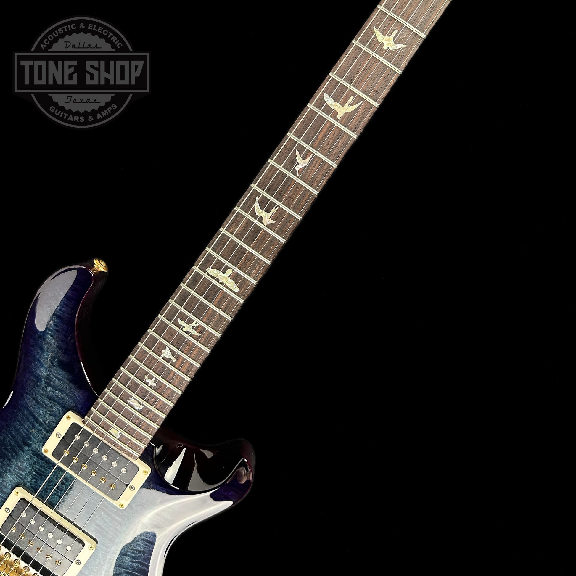Fretboard of Used PRS Paul's Guitar 35th Anniversary River Blue Smoke Burst.