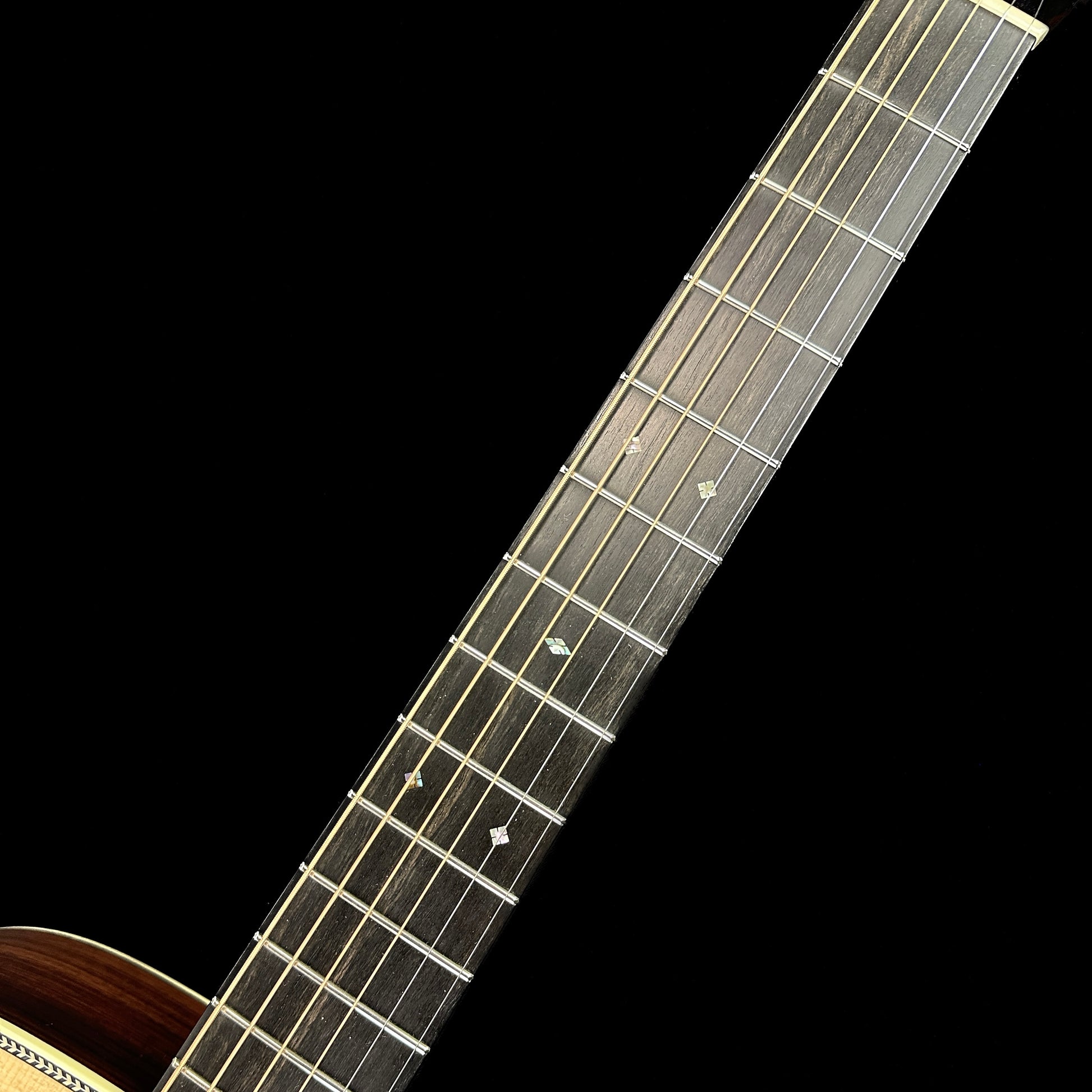 Fretboard of Collings OM2H Natural.