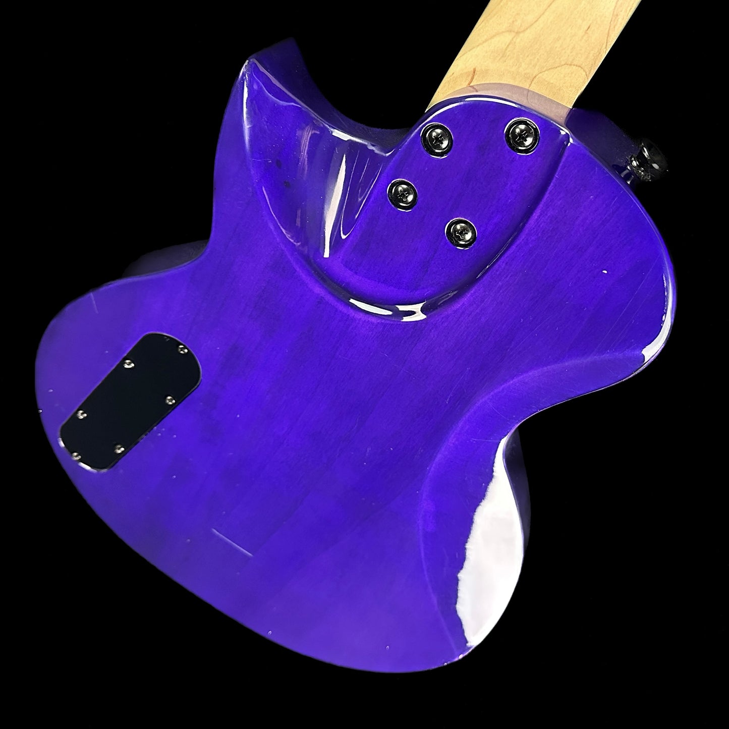 Back angle of Used Jackson JS22Q Purple.