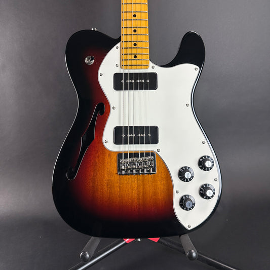 Front of Used 2012 Fender Tele Thinline Deluxe Sunburst.