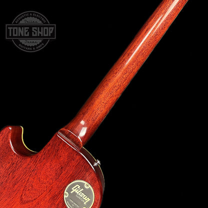 Back of neck of Gibson Custom Shop M2M 1959 Les Paul Standard Chambered Lemon Burst Murphy Lab Ultra Light Aged.