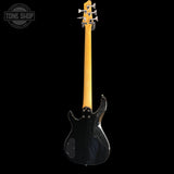 Back of Used Squier by Fender MB-5 Modern Bass Black Cherry Burst.