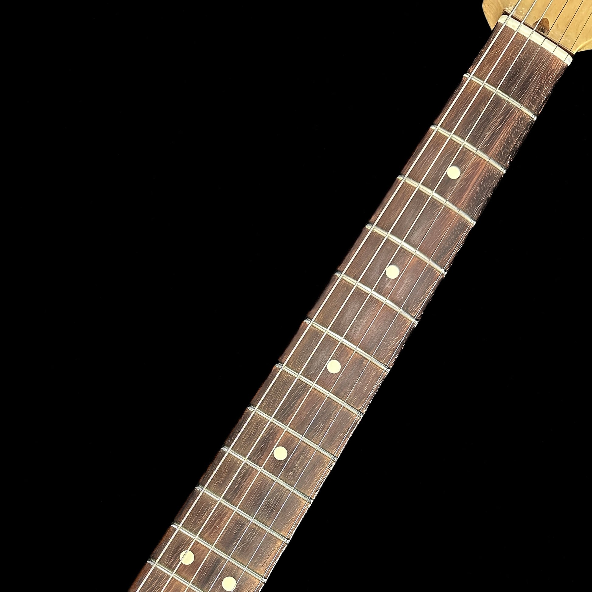 Fretboard of Used 2019 Fender American Pro Stratocaster HSS 3-Color Sunburst.