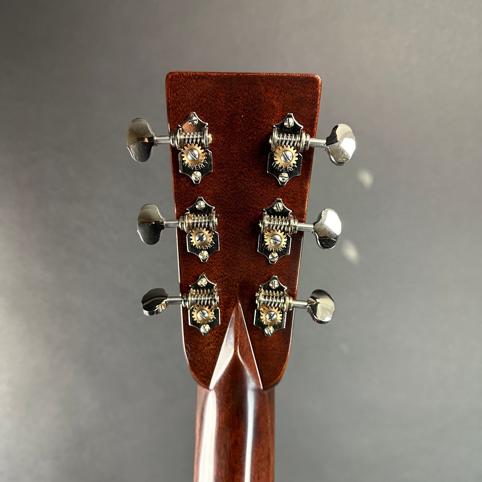 Back of headstock of Used Martin Custom Shop 000-28 1937 Vintage Low Gloss.