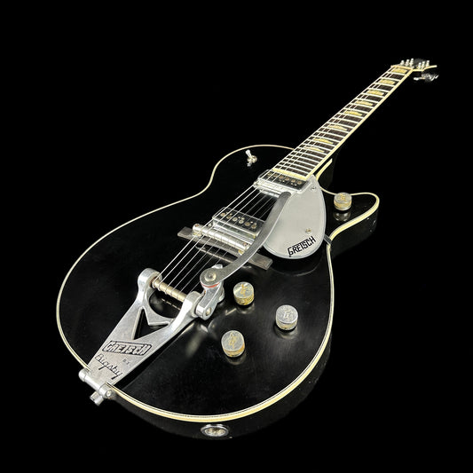 Front angle of Gretsch Custom Shop G6128-57 Duo Jet Black Relic.