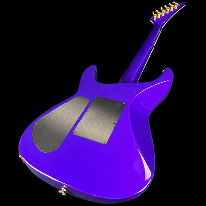 Back angle of Jackson Custom Shop SL 2H Floyd Rose Purple Metallic.