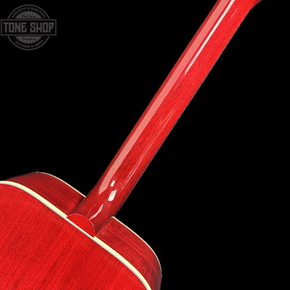 Back of neck of Gibson Custom Shop M2M Hummingbird Standard Cherry.