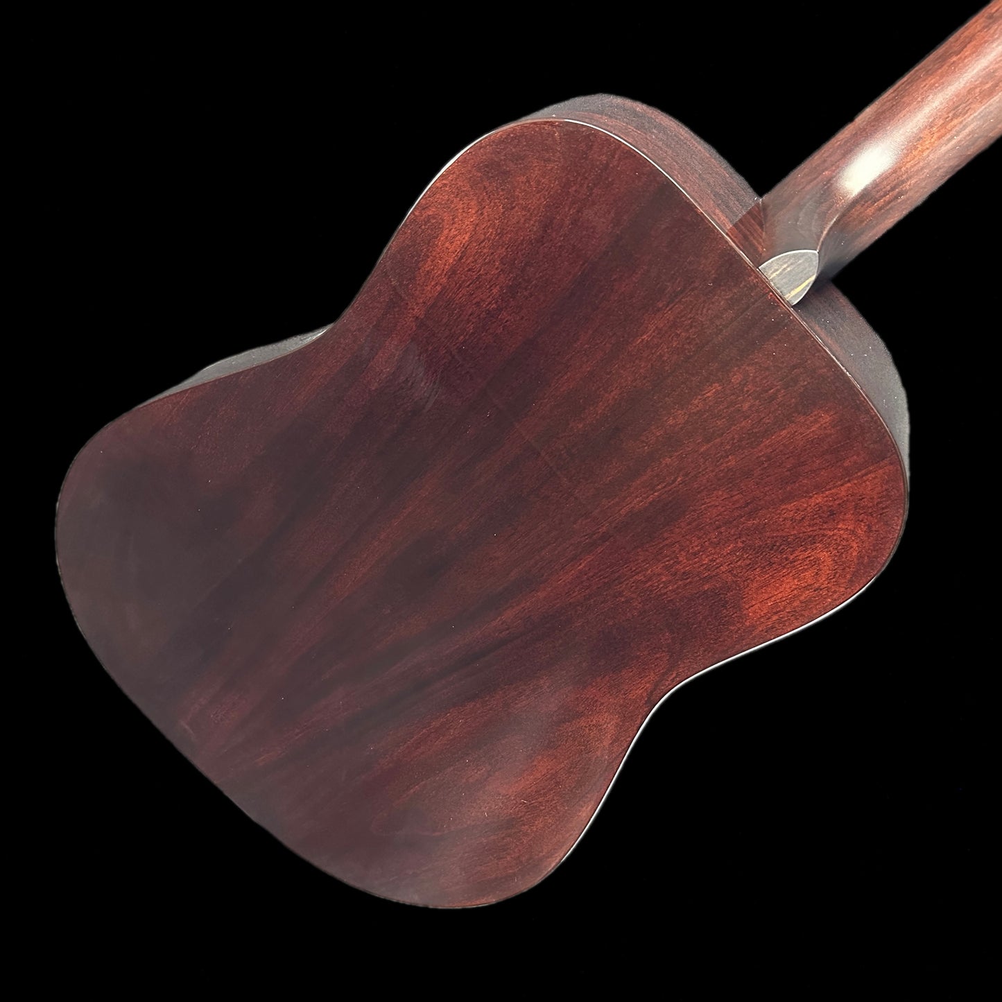 Back of body of Huss & Dalton TD-M Custom Thermo Cured Red Spruce/Sinker Mahogany.