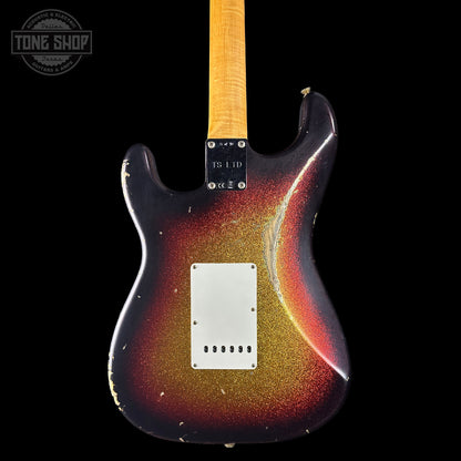 Electric guitar with a sunburst finish on a black background, featuring the Tone Shop logo.