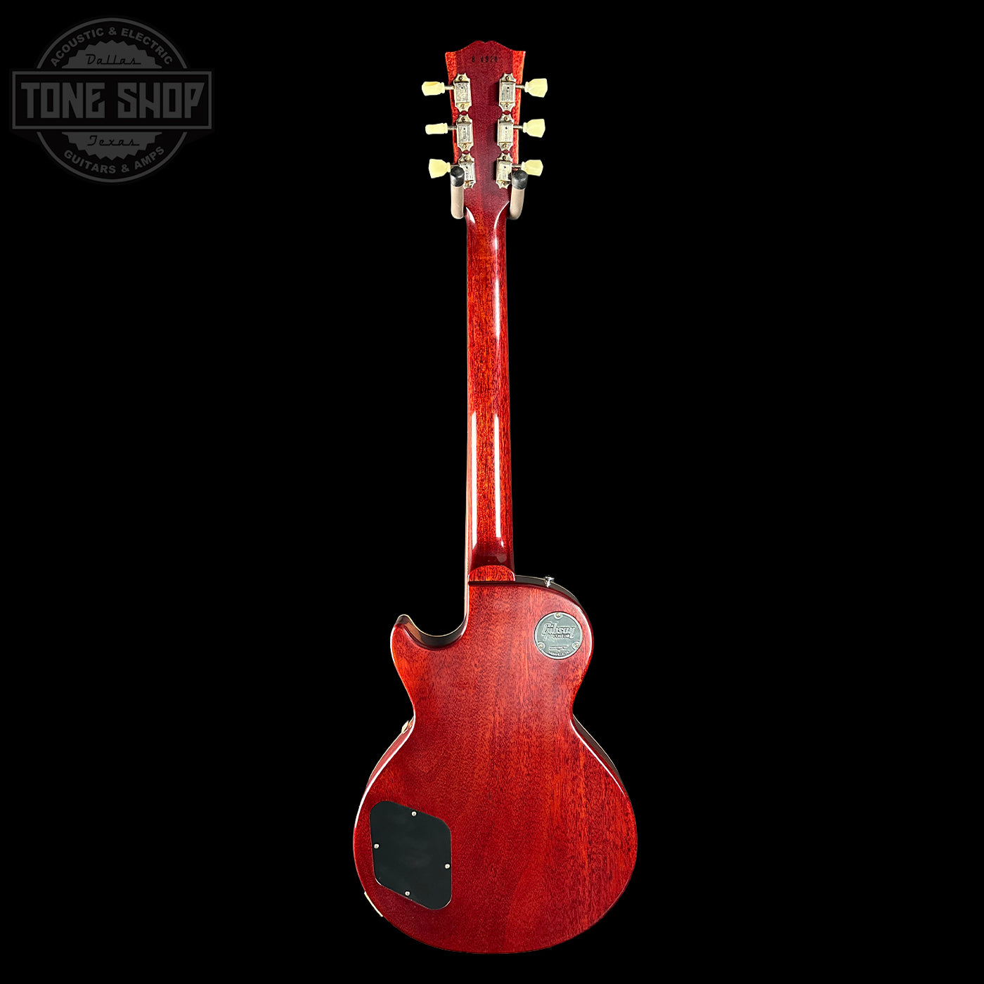 Full back of Gibson Custom Dealer Select 1958 Les Paul Chambered Slow Iced Tea Fade VOS w/case 84910