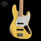 Front of Used Fender Player II Jazz Bass Hialeah Yellow.