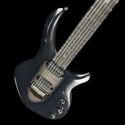 Front angle of Used Ernie Ball Music Man John Petrucci Black.