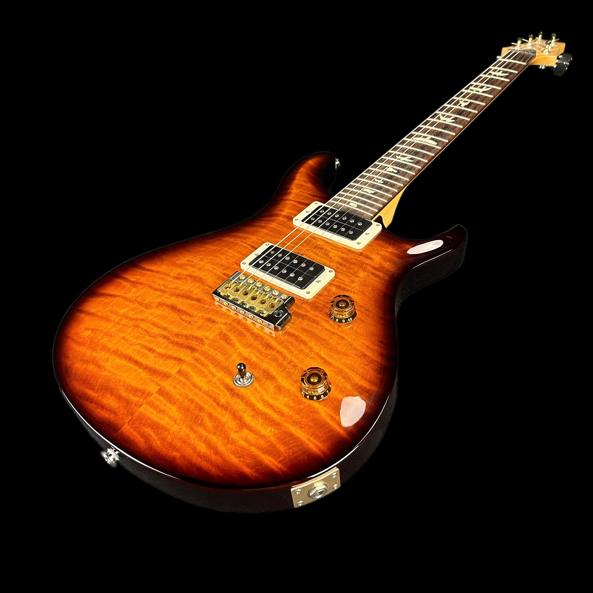 Front angle of Used PRS CE24 Amberburst.