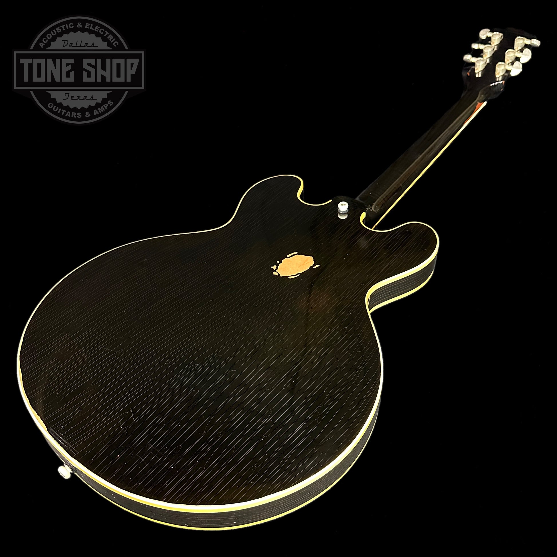 Back angle of Used Gibson Custom Shop 1959 Reissue ES-335 Ebony.