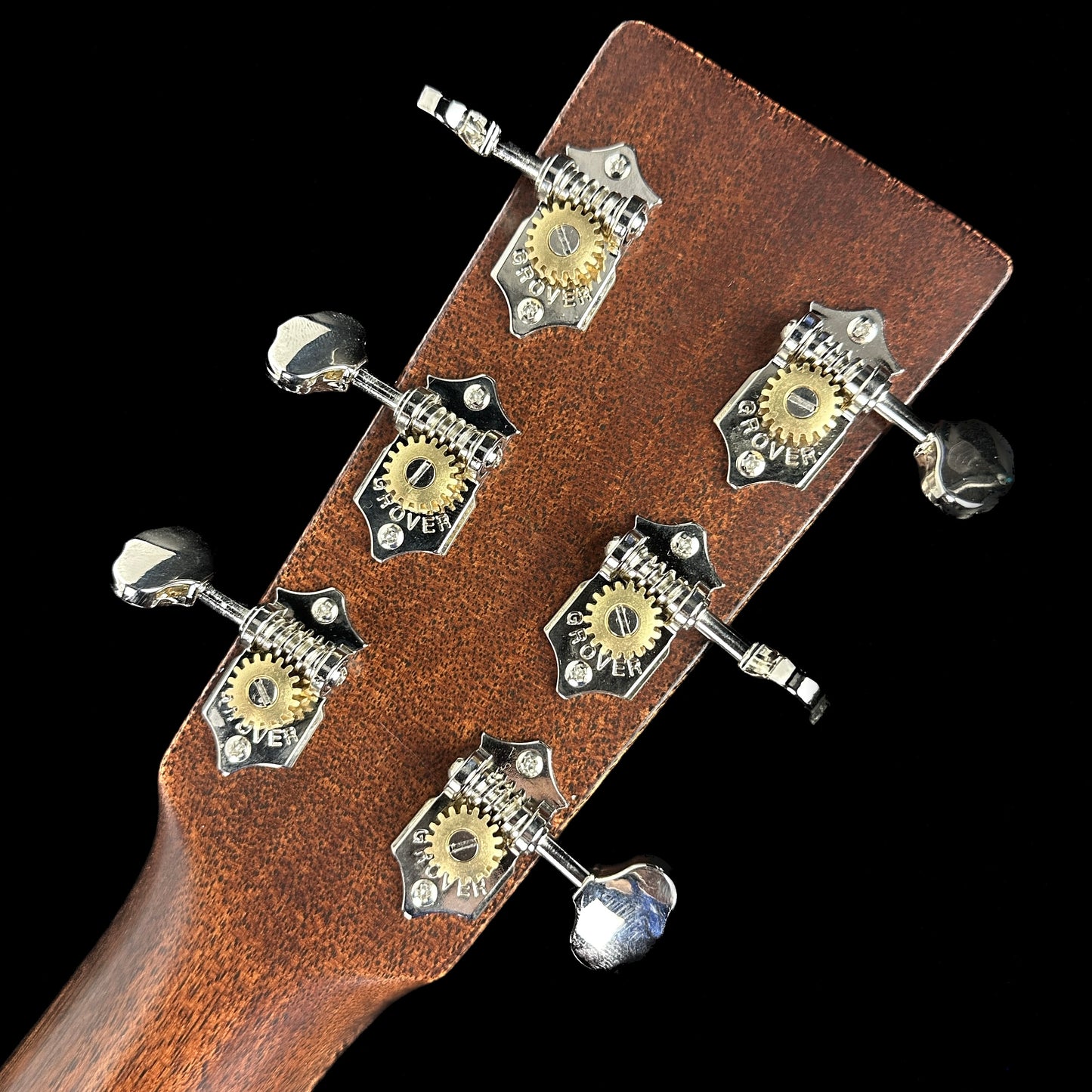 Back of headstock of Used Martin D-18 Ambertone.