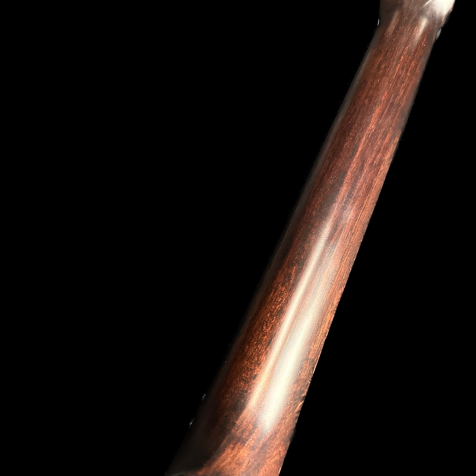 Back of neck of Huss & Dalton TD-M Custom Thermo Cured Red Spruce/Sinker Mahogany.