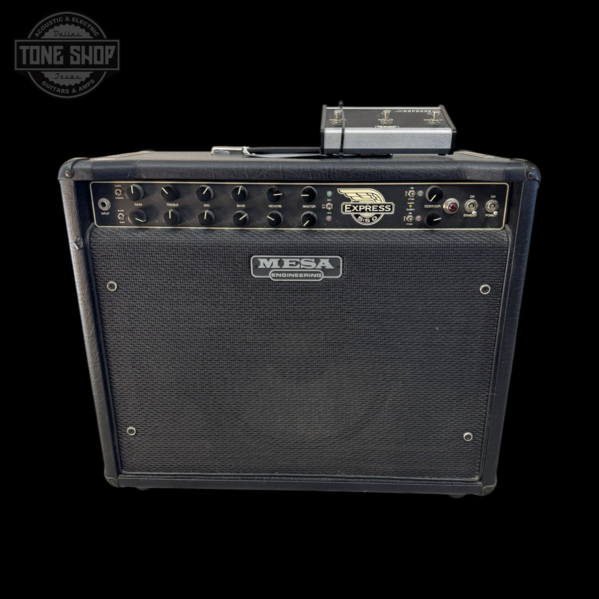 Front of Used Mesa Boogie Express 5:50 1X12 50 Watt Combo Amp TSS7668.