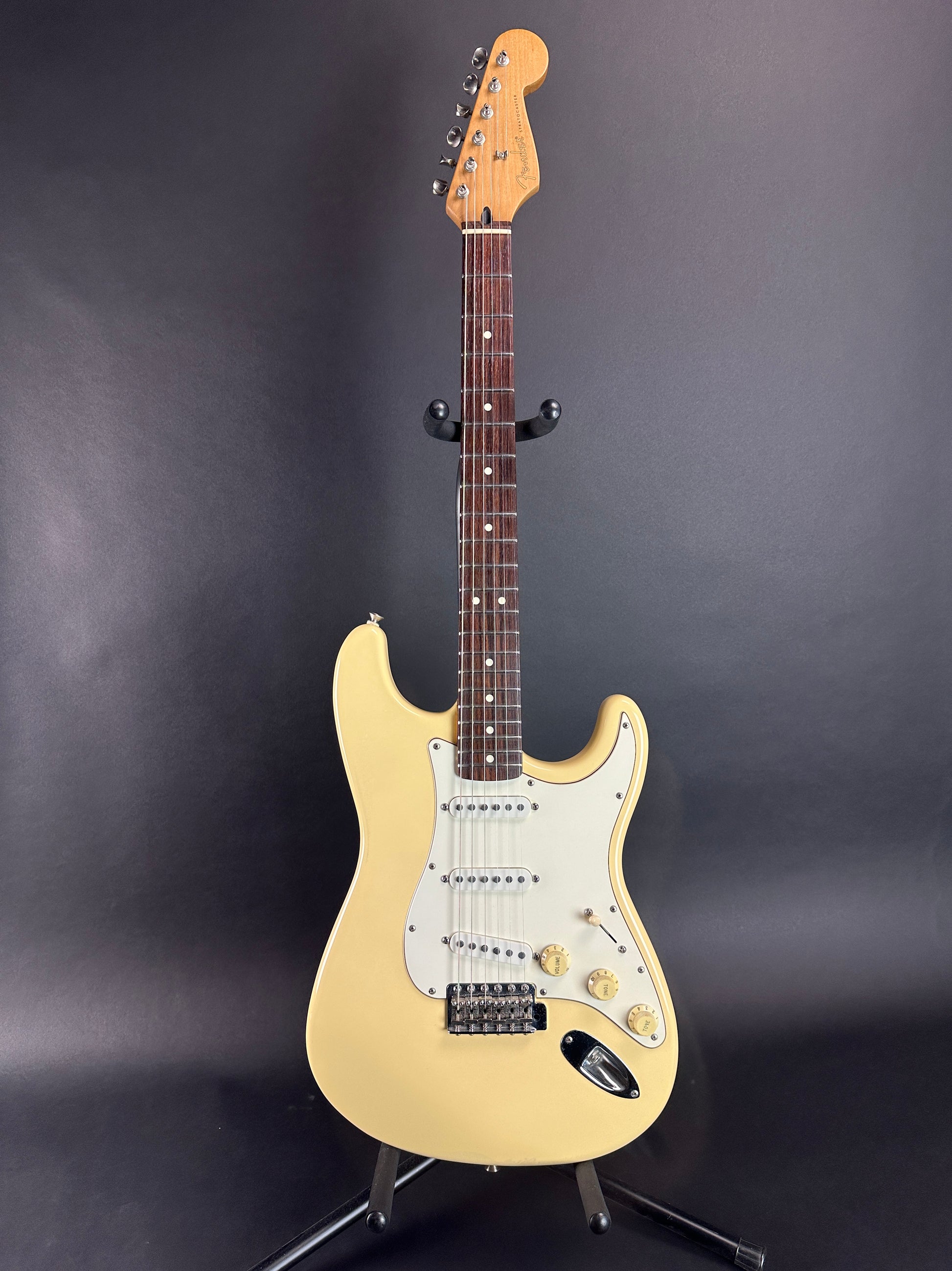 Full front of Used Fender Standard Strat MIM White.
