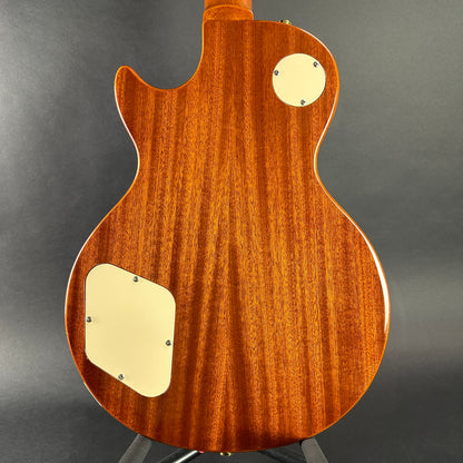 Back of body of Used Epiphone Les Paul Flame Top Standard Sunburst.
