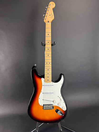 Full front of Used 1998 Fender California Strat Sunburst.