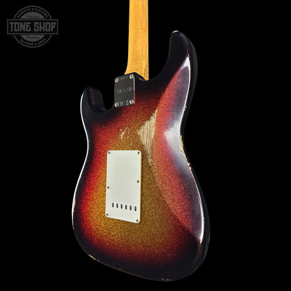 Guitar back with sunburst finish on a black background, featuring 'Tone Shop' logo.
