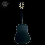 Full back of Gibson Custom Shop Dealer Select J-160E Original Ebony w/Firestripe PG.