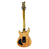 Wooden electric guitar on a white background