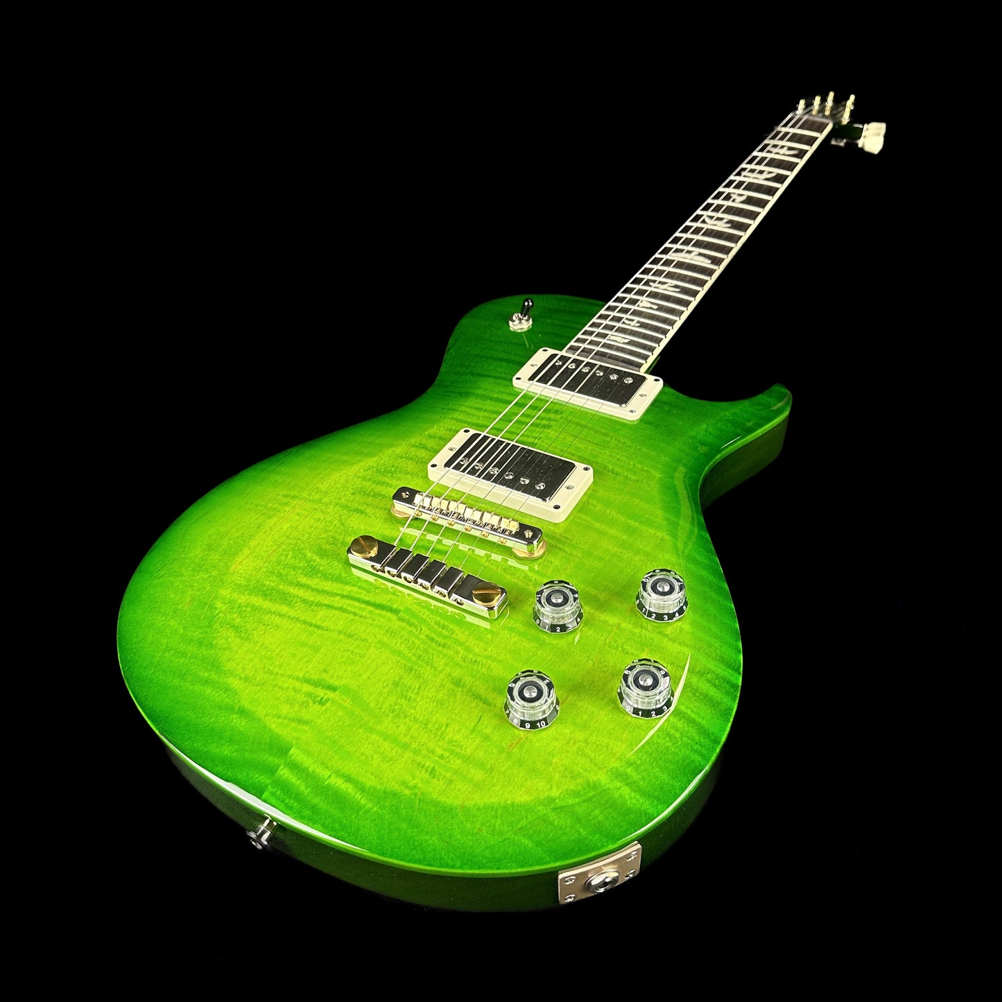 Front angle of Used PRS S2 Singlecut McCarty 594 Eriza Verde.
