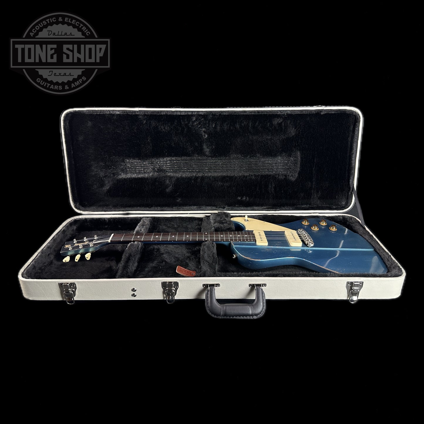 Rock N Roll Relics Revenge Lake Placid Blue Med Aging in case.