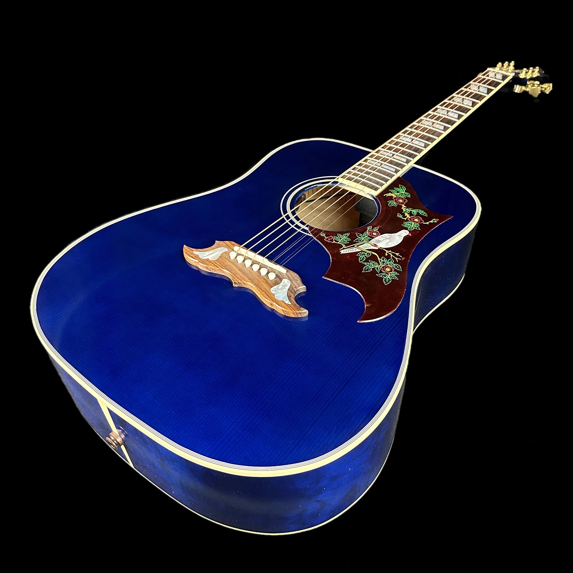 Front angle of Used Gibson Dove Viper Blue.