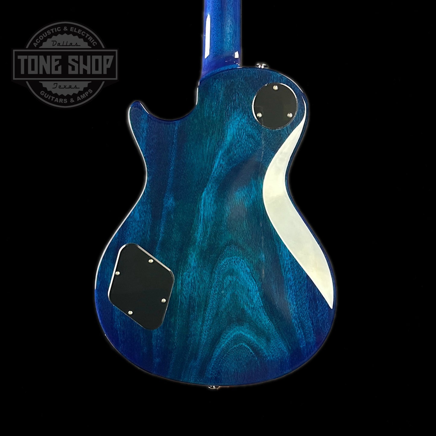 Back of body of PRS Paul Reed Smith S2 McCarty 594 Singlecut Quilt Faded Gray Black Blue Burst.